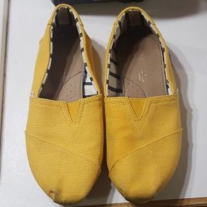 Gold Canvas Slip-on Toms